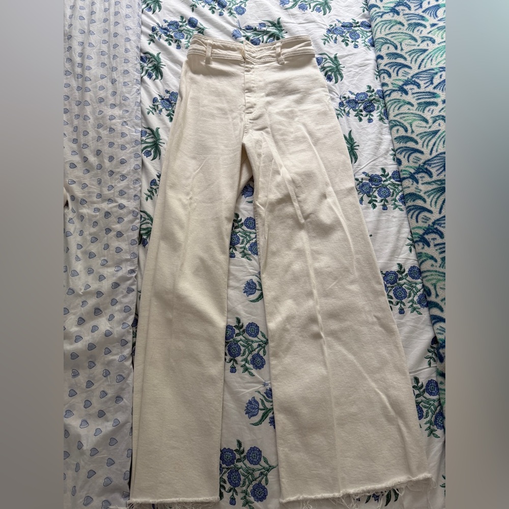 Zara wide leg white jeans